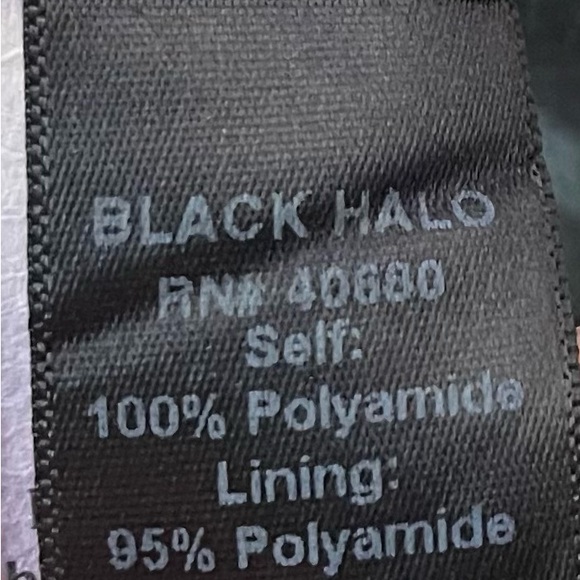 Black Halo Sheath Dress Womens 8 Floral Petrol Blue Red Zipper Side Slit - Picture 9 of 9